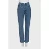 Straight-leg jeans with a mid-rise waist