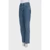 Straight-leg jeans with a mid-rise waist