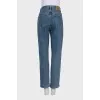 Straight-leg jeans with a mid-rise waist