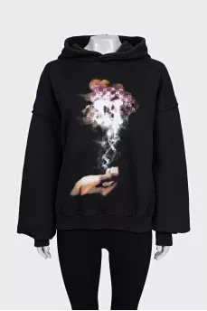 Black hoodie with print