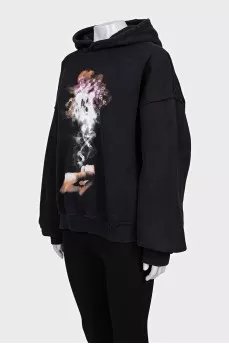 Black hoodie with print