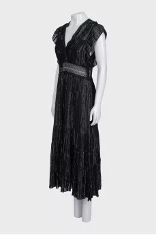 Black dress with a lace belt