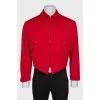 Men's cropped red cardigan