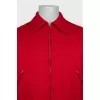 Men's cropped red cardigan