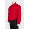 Men's cropped red cardigan