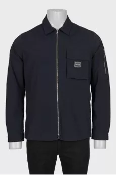 Men's black zip-up shirt