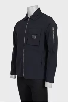 Men's black zip-up shirt