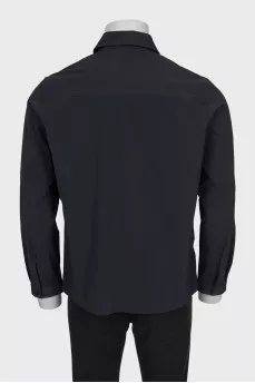Men's black zip-up shirt