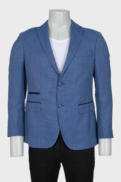 Men's light blue jacket with a small print