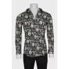 Men's black printed shirt