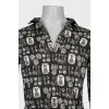 Men's black printed shirt
