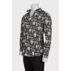 Men's black printed shirt