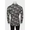 Men's black printed shirt