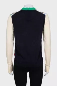 Wool and silk jumper with print