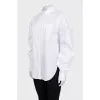 Straight-cut shirt with draped sleeves