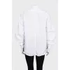 Straight-cut shirt with draped sleeves