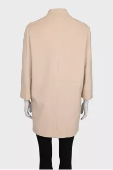 Beige V-neck coat