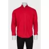 Men's red denim shirt