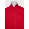 Men's red denim shirt