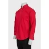 Men's red denim shirt