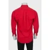 Men's red denim shirt