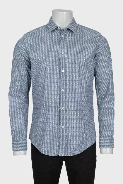 Men's green printed shirt