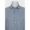 Men's green printed shirt