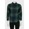 Green woolen checkered shirt