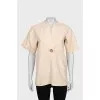Beige T-shirt with gold decor