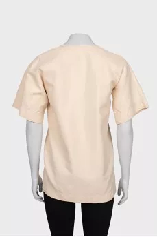 Beige T-shirt with gold decor