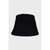 Knitted black panama hat with tag
