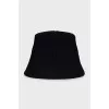 Knitted black panama hat with tag