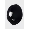 Knitted black panama hat with tag