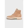 Suede lace-up boots