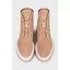 Suede lace-up boots