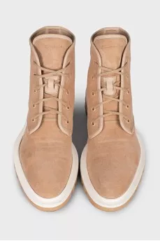 Suede lace-up boots