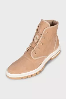 Suede lace-up boots