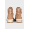 Suede lace-up boots