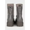 Leather lace-up boots with elastic bands