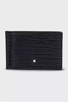 Men's leather cardholder with clip