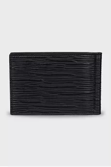 Men's leather cardholder with clip