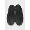 Men's black leather sneakers