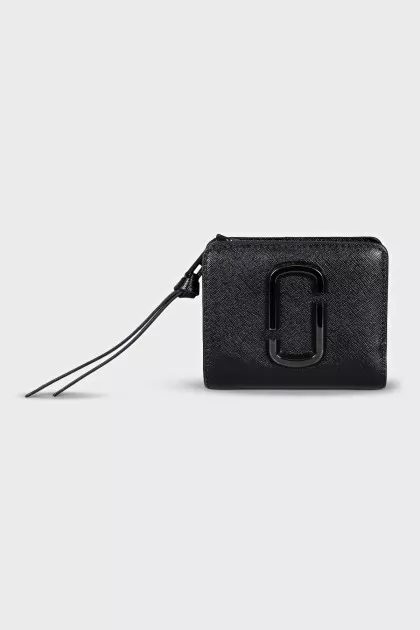 Patent leather wallet with brand logo