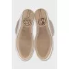 Suede sneakers with fur trim