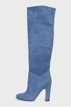 Light blue suede boots