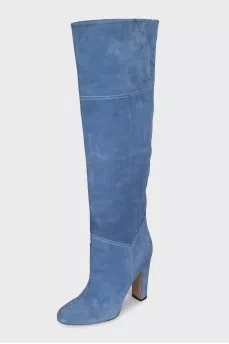 Light blue suede boots