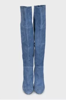 Light blue suede boots