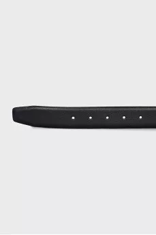 Men's leather belt with a rectangular buckle