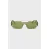 Green sunglasses with clear frames