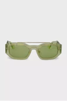 Green sunglasses with clear frames